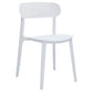 Qin 20 Inch Side Chair, Set of 4, Contoured Backrest, Curved Seating, White By Casagear Home