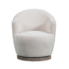 Sofi 32 Inch Plush Swivel Chair Cushioned Sloped Armrests Off White By Casagear Home BM307602