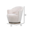 Sofi 32 Inch Plush Swivel Chair Cushioned Seating Cream White Upholstery By Casagear Home BM307603