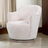 Sofi 32 Inch Plush Swivel Chair Cushioned Seating Cream White Upholstery By Casagear Home BM307603