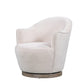 Sofi 32 Inch Plush Swivel Chair Cushioned Seating Cream White Upholstery By Casagear Home BM307603