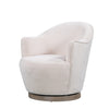 Sofi 32 Inch Plush Swivel Chair Cushioned Seating Cream White Upholstery By Casagear Home BM307603