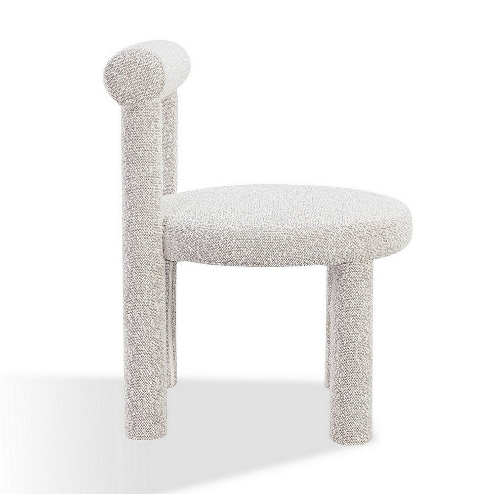 Zame 21 Inch Dining Chair Soft Cotton Boucle Upholstery Modern White By Casagear Home BM308486