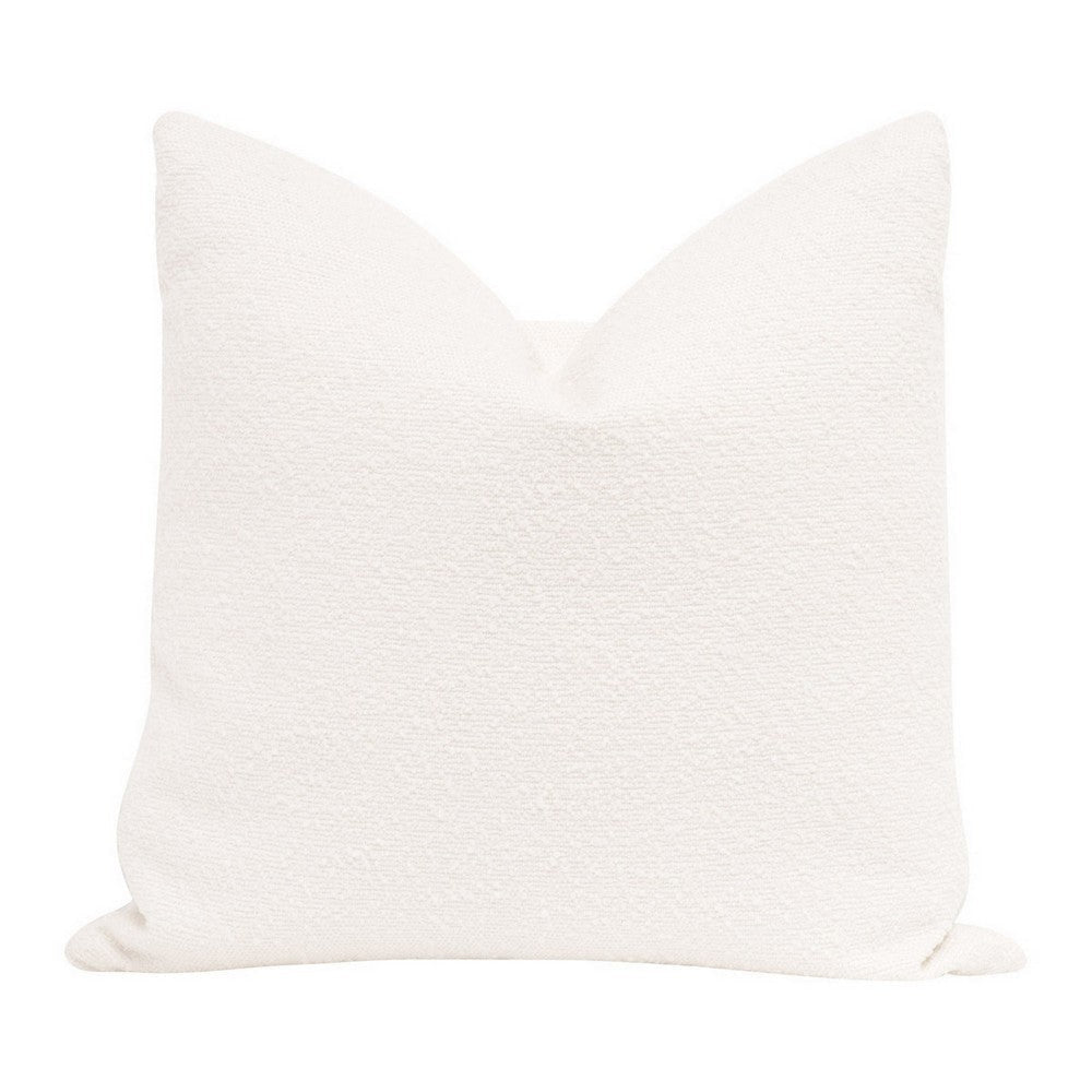 22 Inch Set of 2 Boucle Accent Throw Pillows Down Fill White Poly Linen By Casagear Home BM308536