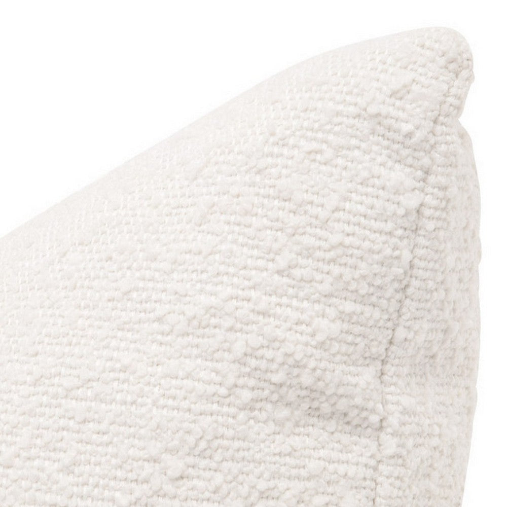 22 Inch Set of 2 Boucle Accent Throw Pillows Down Fill White Poly Linen By Casagear Home BM308536