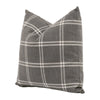 Veya 22 Inch Set of 2 Accent Throw Accent Pillows, Down, White Plaid, Gray By Casagear Home