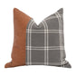 Veya 20 Inch Set of 2 Accent Throw Throw Pillows Leather Stripe Plaid Gray By Casagear Home BM308540