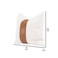 Ashi 20 Inch Set of 2 Accent Throw Pillows Brown Leather White Boucle By Casagear Home BM308542