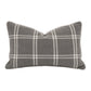 Veya 20 Inch Set of 2 Lumbar Pillows Down Filling White Plaid Smoke Gray By Casagear Home BM308544