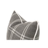 Veya 20 Inch Set of 2 Lumbar Pillows Down Filling White Plaid Smoke Gray By Casagear Home BM308544