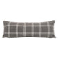 Veya 34 Inch Set of 2 Lumbar Pillows Down Filling White Plaid Smoke Gray By Casagear Home BM308545