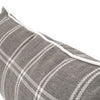 Veya 34 Inch Set of 2 Lumbar Pillows Down Filling White Plaid Smoke Gray By Casagear Home BM308545