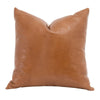 22 Inch Set of 2 Accent Throw Down Feather Pillows Brown Leather Linen By Casagear Home BM308546