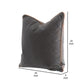 20 Inch Set of 2 Square Accent Throw Pillows Brown Leather Gray Velvet By Casagear Home BM308550