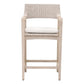 Uto 28 Inch Outdoor Counter Stool Chair Synthetic Wicker White Upholstery By Casagear Home BM308552