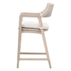 Uto 28 Inch Outdoor Counter Stool Chair Synthetic Wicker White Upholstery By Casagear Home BM308552