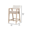 Uto 28 Inch Outdoor Counter Stool Chair White Rattan Woven Light Gray By Casagear Home BM308553