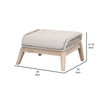 29 Inch Outdoor Footstool Polyolefin Rope White Olefin Upholstery Gray By Casagear Home BM308556