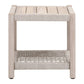 Xim 21 Inch Square Outdoor End Table White Rope Shelf and Edges Gray Wood By Casagear Home BM308557