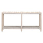 Xim 63 Inch Outdoor Console Table White Rope Shelf and Edges Gray Wood By Casagear Home BM308558