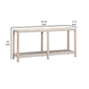 Xim 63 Inch Outdoor Console Table White Rope Shelf and Edges Gray Wood By Casagear Home BM308558