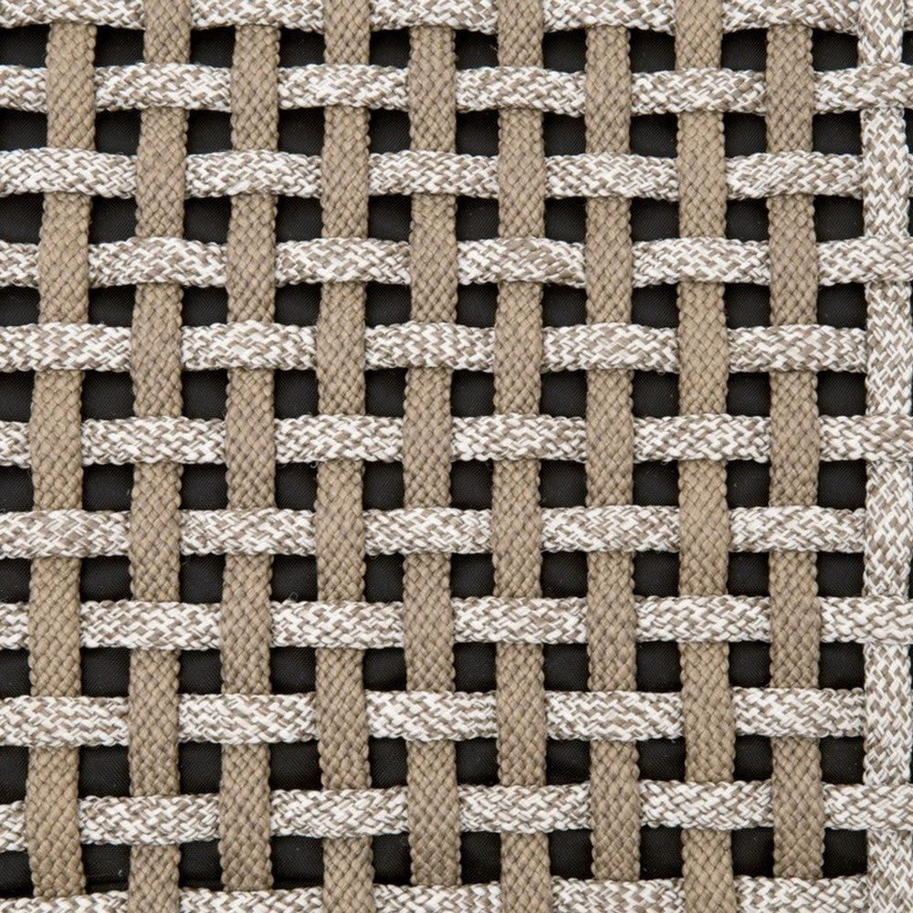 Huma 18 Inch Indoor Outdoor Accent Cube Taupe Gray Rope Woven Upholstery By Casagear Home BM308560