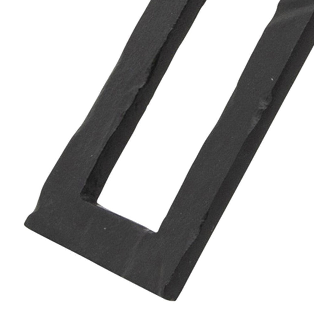 12 Inch Sculpture 2 Metal Rectangles Entwined Metal Structures Black By Casagear Home BM308562