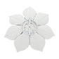 Sall 19 Inch Wall Decor Blooming Lotus Design White and Gold Metal Finish By Casagear Home BM308565