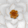 Sall 19 Inch Wall Decor Blooming Lotus Design White and Gold Metal Finish By Casagear Home BM308565