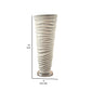 App 18 Inch Vase Modern Rugged Design Metal Ivory Finish Round Base By Casagear Home BM308575