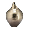 Olu 16 Inch Vase Shell Design Asymmetrical Ingress Gold Metal Accent By Casagear Home BM308576