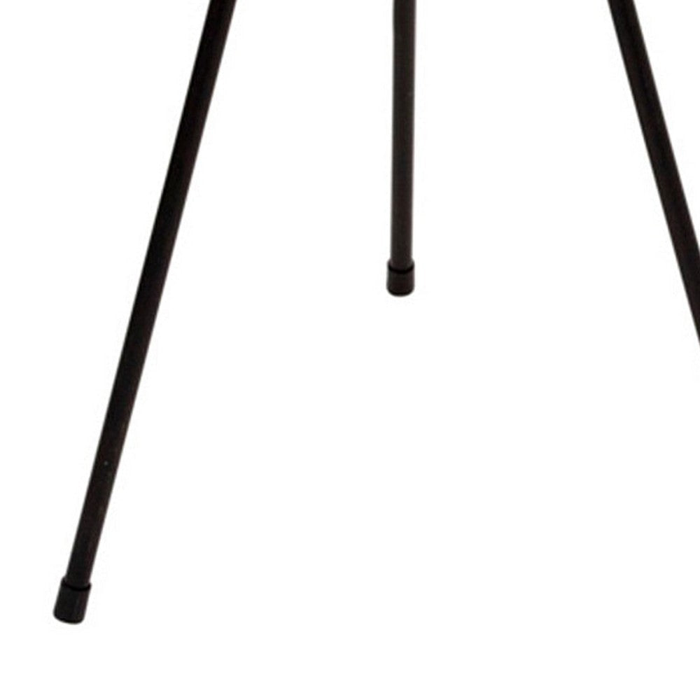 32 Inch Planter Sleek Tripod Legs Modern Style Gold and Black Iron By Casagear Home BM308582