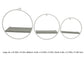 Yami Accent Wall Shelf Set of 3 Round Iron Frames Natural Gray White By Casagear Home BM308584