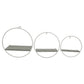 Yami Accent Wall Shelf, Set of 3, Round Iron Frames, Natural Gray, White By Casagear Home