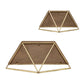 Decor Wall Shelf Set of 2 Hexagonal Gold Metal Frames Crisp White Wood By Casagear Home BM308592