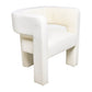 Aol 27 Inch Accent Chair, Round Open Backrest, Ivory Fabric Upholstery By Casagear Home