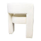 Aol 27 Inch Accent Chair Round Open Backrest Ivory Fabric Upholstery By Casagear Home BM308594