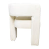 Aol 27 Inch Accent Chair Round Open Backrest Ivory Fabric Upholstery By Casagear Home BM308594