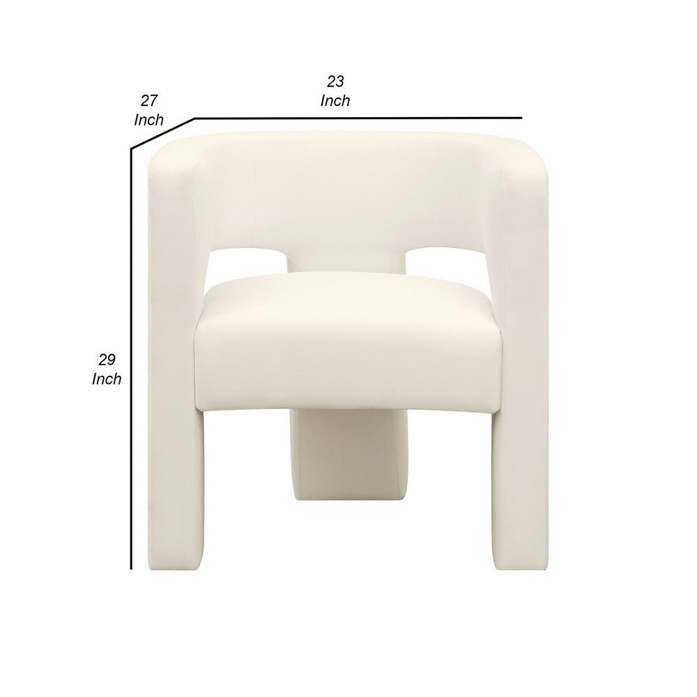 Aol 27 Inch Accent Chair Round Open Backrest Oatmeal Beige Fabric By Casagear Home BM308598