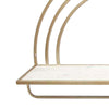 Xod 20 Inch Shelves Set of 2 Rainbow Arch Metal Frame Gold and White By Casagear Home BM308605