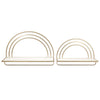 Xod 20 Inch Shelves, Set of 2, Rainbow Arch, Metal Frame, Gold and White By Casagear Home