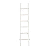 76 Inch Decorative Ladder White Wood Transitional Distressed Finish By Casagear Home BM308607