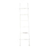 76 Inch Decorative Ladder, White Wood, Transitional, Distressed Finish By Casagear Home