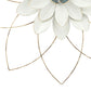 25 Inch Hanging Flower Wall Art with Textured White and Gold Leaves Blue By Casagear Home BM308608