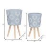 Alta 10 12 Inch Planters Set of 2 Tripod Gray White Diamond Stripes By Casagear Home BM308622