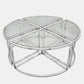 40 Inch Coffee and 4 Nesting End Tables Set Glass Top Silver Metal By Casagear Home BM308625