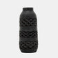 Yuka 12 Inch Vase Bottle Shape Embossed Diamond Patterns Stained Black By Casagear Home BM308626