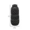 Yuka 12 Inch Vase Bottle Shape Embossed Diamond Patterns Stained Black By Casagear Home BM308626