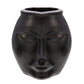 14 Inch Vase, Facial Structure, Modernistic Round Black Aluminum Frame By Casagear Home