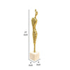 27 Inch Contemporary Sculpture on White Marble Base Female Form Gold By Casagear Home BM308630